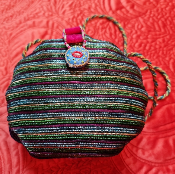 Mary Frances 3D Butterfly Purse Beaded Velvet Mirrors Carry a Work of Art!  EUC - Picture 4 of 7